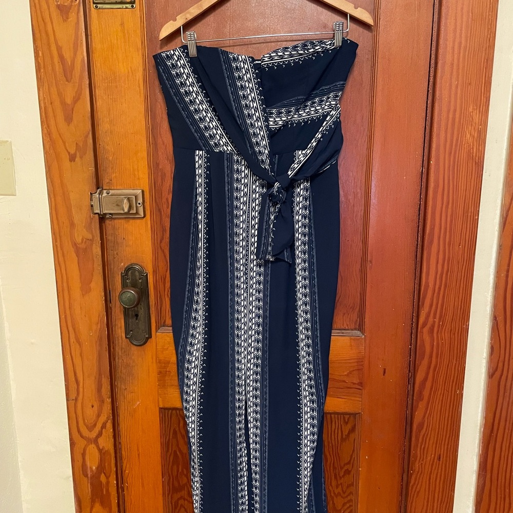 WORN ONCE | Jealous Tomato Navy Pattern Jumpsuit